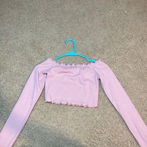 off the shoulder pink top from shein size small